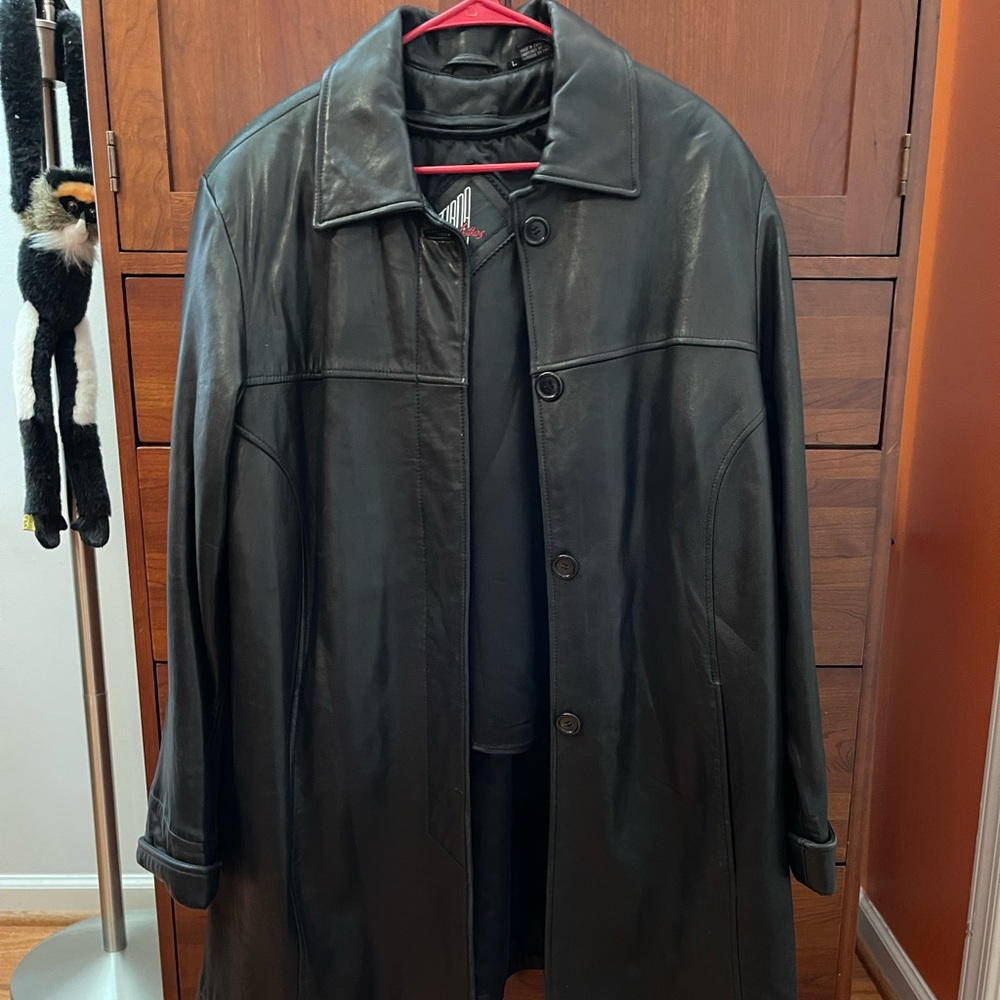 Tibor Leathers Womens Large Leather Jacket Black